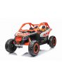 Can-am Maverick Elektromos autó, narancssárga, kétüléses, hátsó rugózással, 2,4 Ghz-es távirányító, hordozható akkumulátor, 4 x 35 W-os motorok, EVA kerekek, műbőrülések, MP3 lejátszó USB/SD bemenettel, eredeti licenc