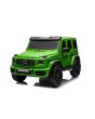 Elektromos gyermekautó Mercedes-Benz G63 AMG 4x4² Kétüléses 24V, zöld lakkozott, MP4 lejátszó USB/AUX bemenettel, 4x4 meghajtás, Akkumulátor 24V7Ah,4x200W meghajtás, EVA kerekek lengéscsillapított felfüggesztéssel, Bőr ülések, Távirányító, Eredeti Licenc