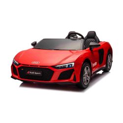 Elektromos gyermekautó Audi R8 SPYDER Kétüléses 24V, piros, MP3 lejátszó USB/AUX és Bluetooth bemenettel, Akkumulátor 24V/14Ah, 2 x 200W Motorok, EVA kerekek hátsó lengéscsillapított felfüggesztéssel, Bőr ülések, Távirányító, Licencelt